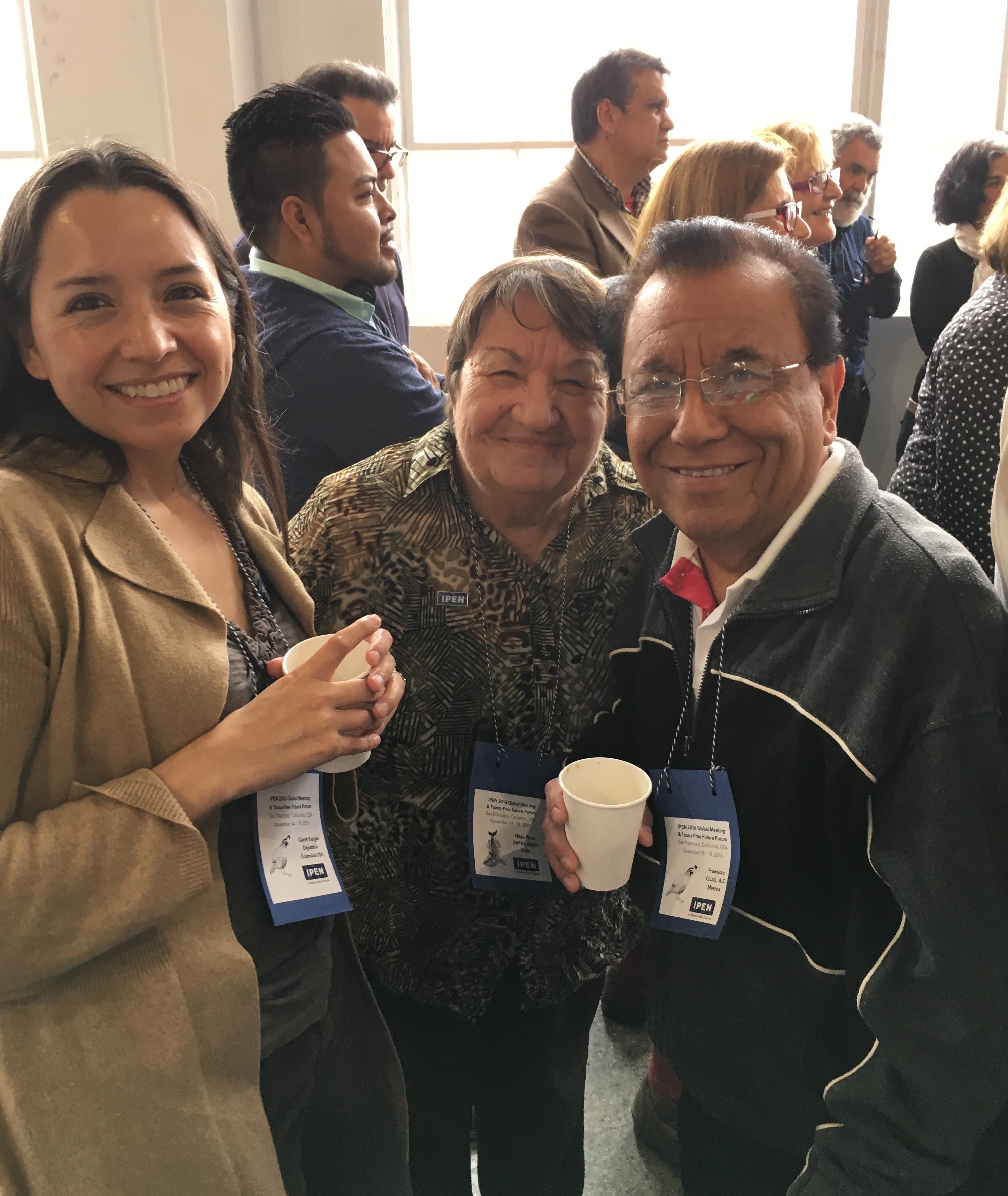 Claret Vargas (Dejusticia, Colombia), Nilda Perez (RAP-AL Cuba) and Francisco Mercado (CILAS, Mexico)