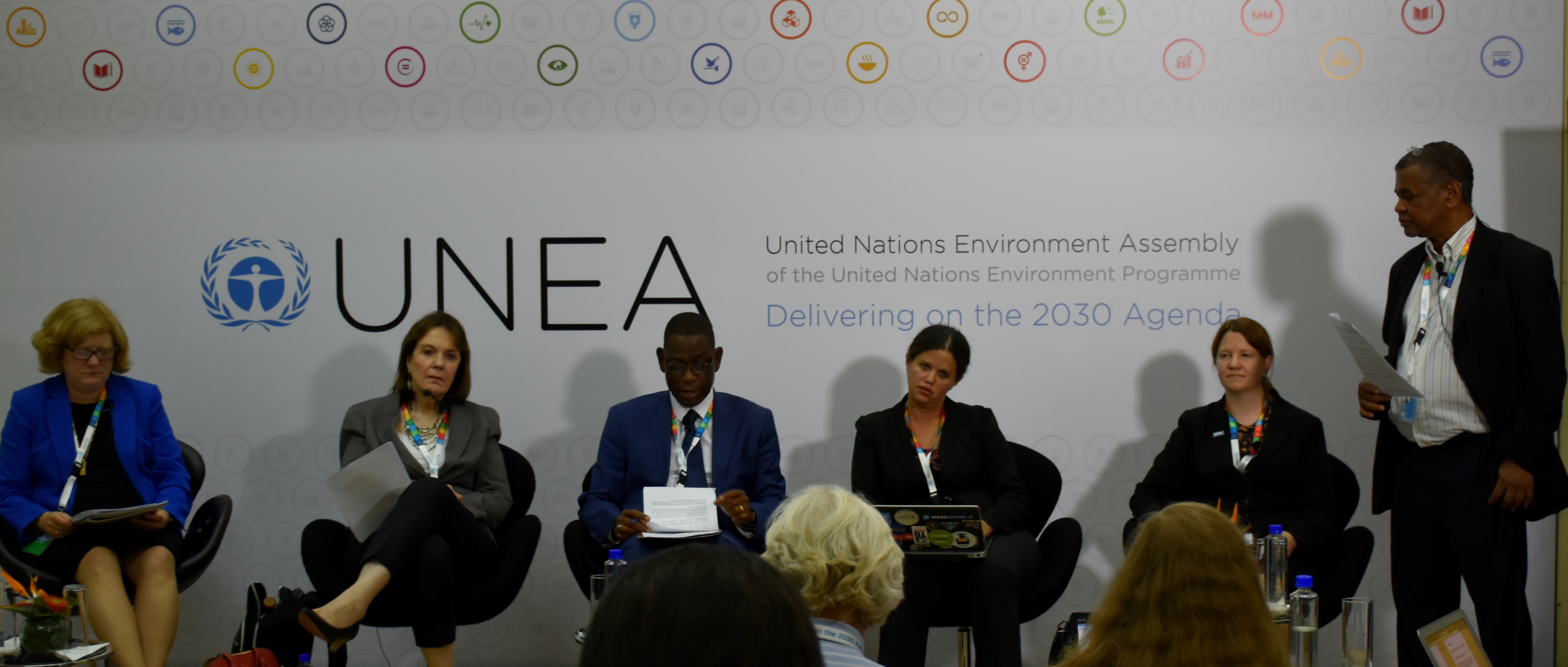 Sara Brosché and other panelists at the UNEA2 side event 