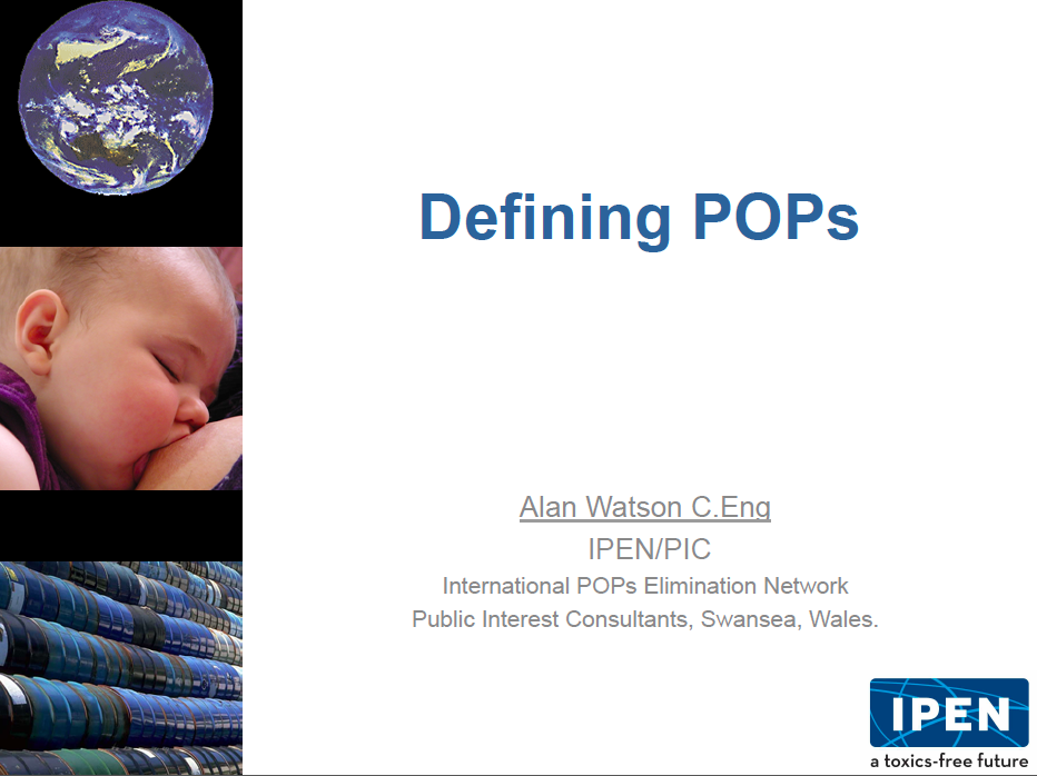 Alan Watson's Defining POPs presentation